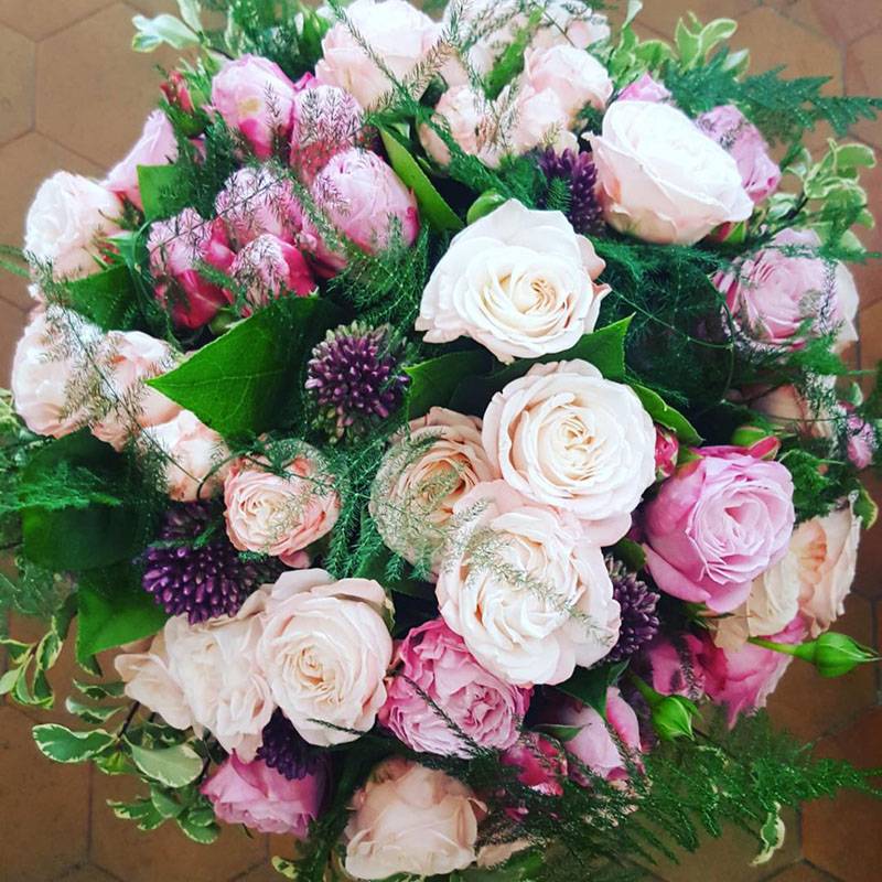 Bouquet-rose-clair-vert-violet